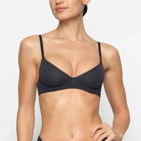 NWT SKIMS Fits Everybody Unlined Demi Bra In Onyx Black Bra