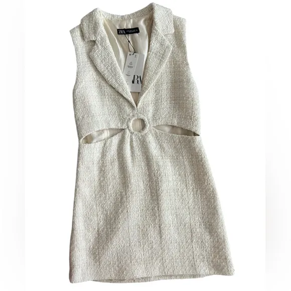 NWT Zara tweed cutout dress size medium Blogger Favorite