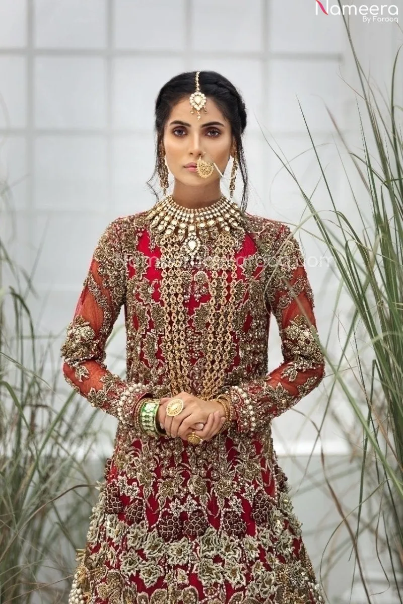 Pakistani Designer Dulhan Suit in Long Gown #BN886