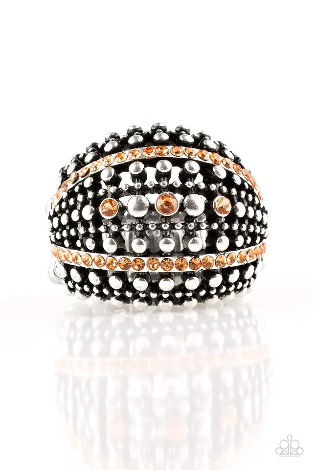 Paparazzi - Up in Armour - Orange Ring
