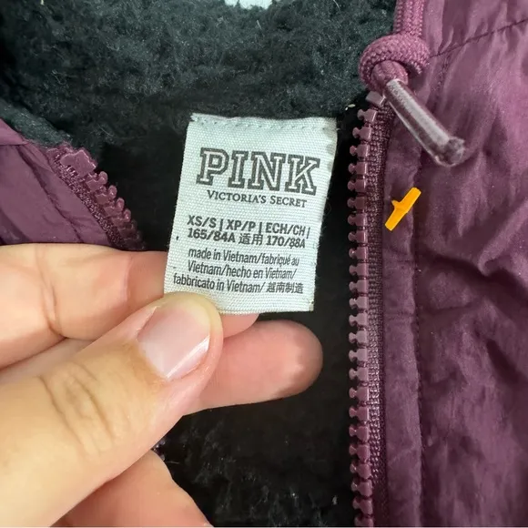 PINK Victoria’s Secret Sherpa Lined Jacket in Plum, Women’s Size XS