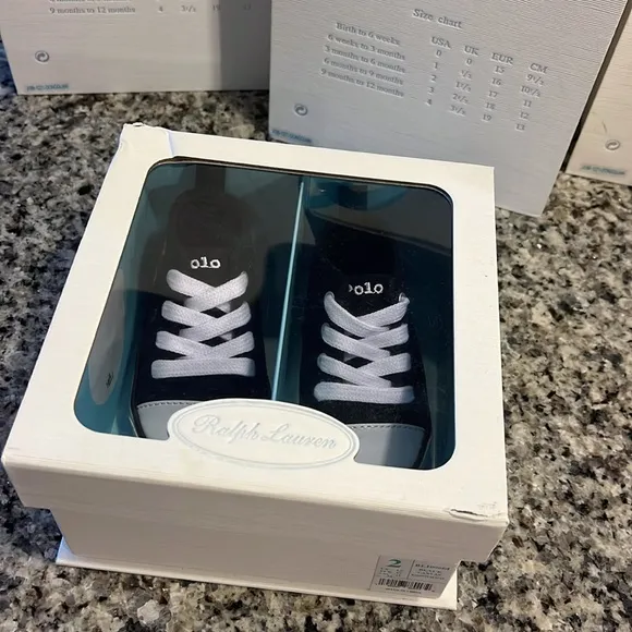 Polo Ralph Lauren Hamptyn USA Basketball Bear baby booties 3-6 mo shoes sz 2