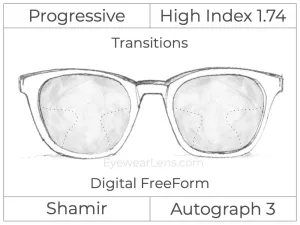 Progressive - Shamir - Autograph 3 - Digital - High Index 1.74 - Transitions Signature