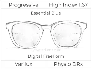 Progressive - Varilux - Physio DRx - Digital - High Index 1.67 - Smart Blue Filter