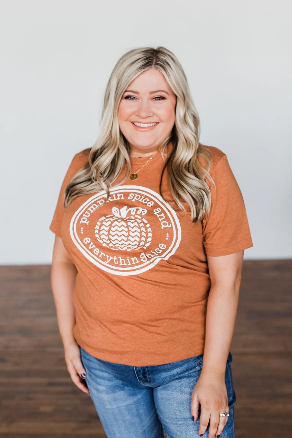 "Pumpkin Spice And Everything Nice" Graphic Tee- Burnt Orange