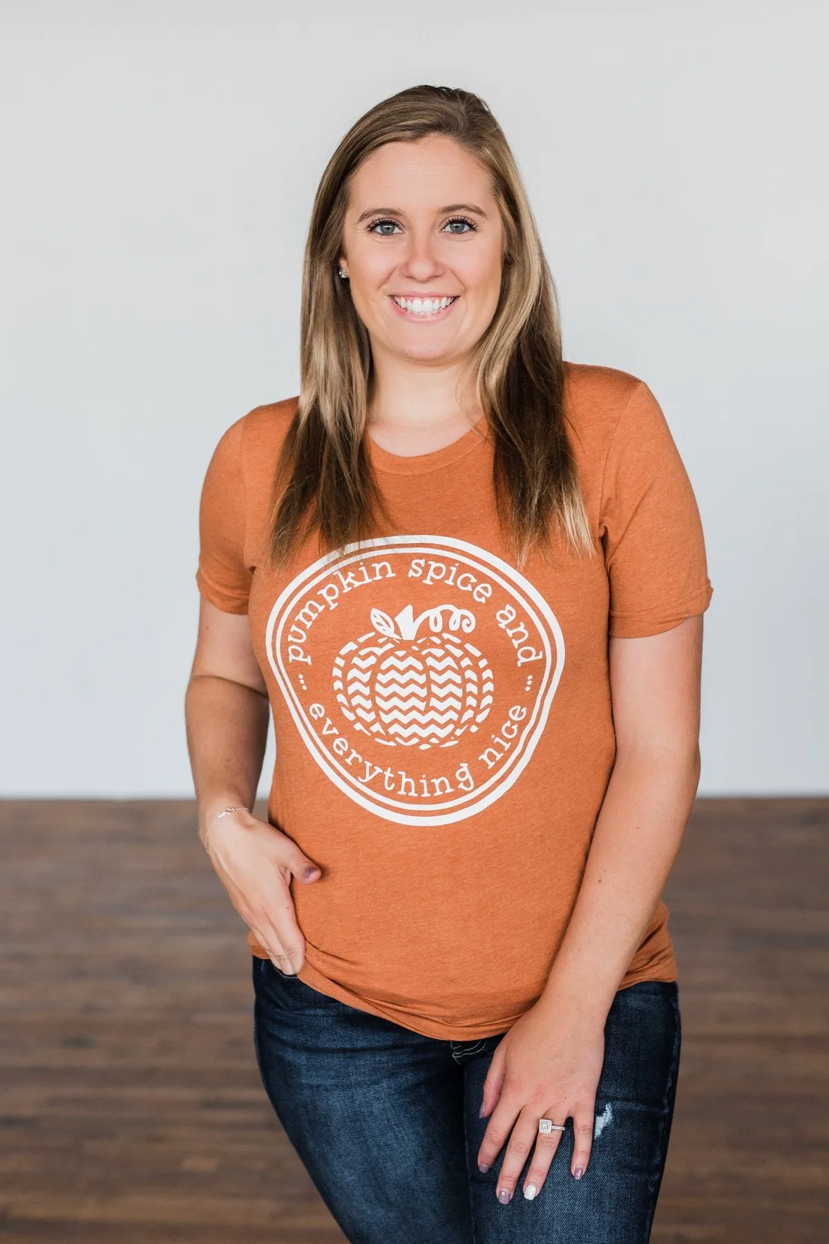 "Pumpkin Spice And Everything Nice" Graphic Tee- Burnt Orange