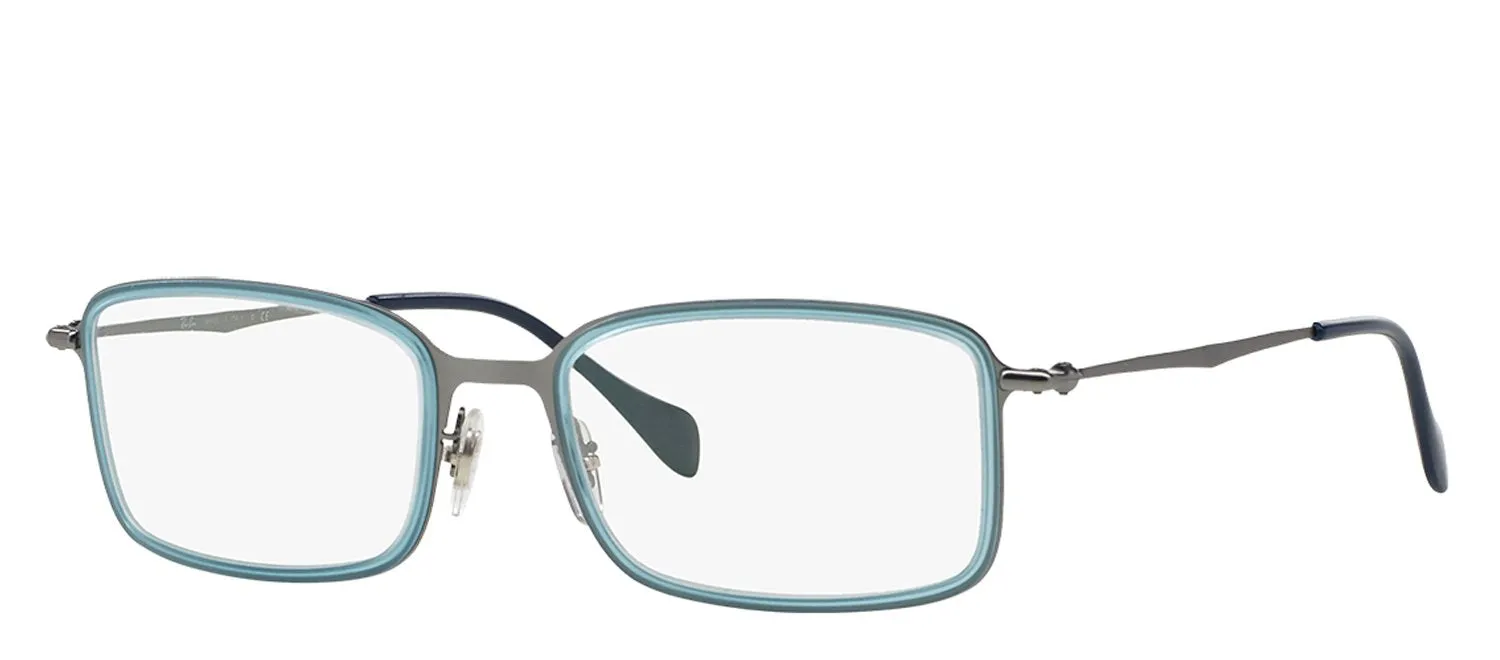 Ray-Ban RX 6298 2810 Rectangle Metal Gunmetal Eyeglasses with Demo Lens