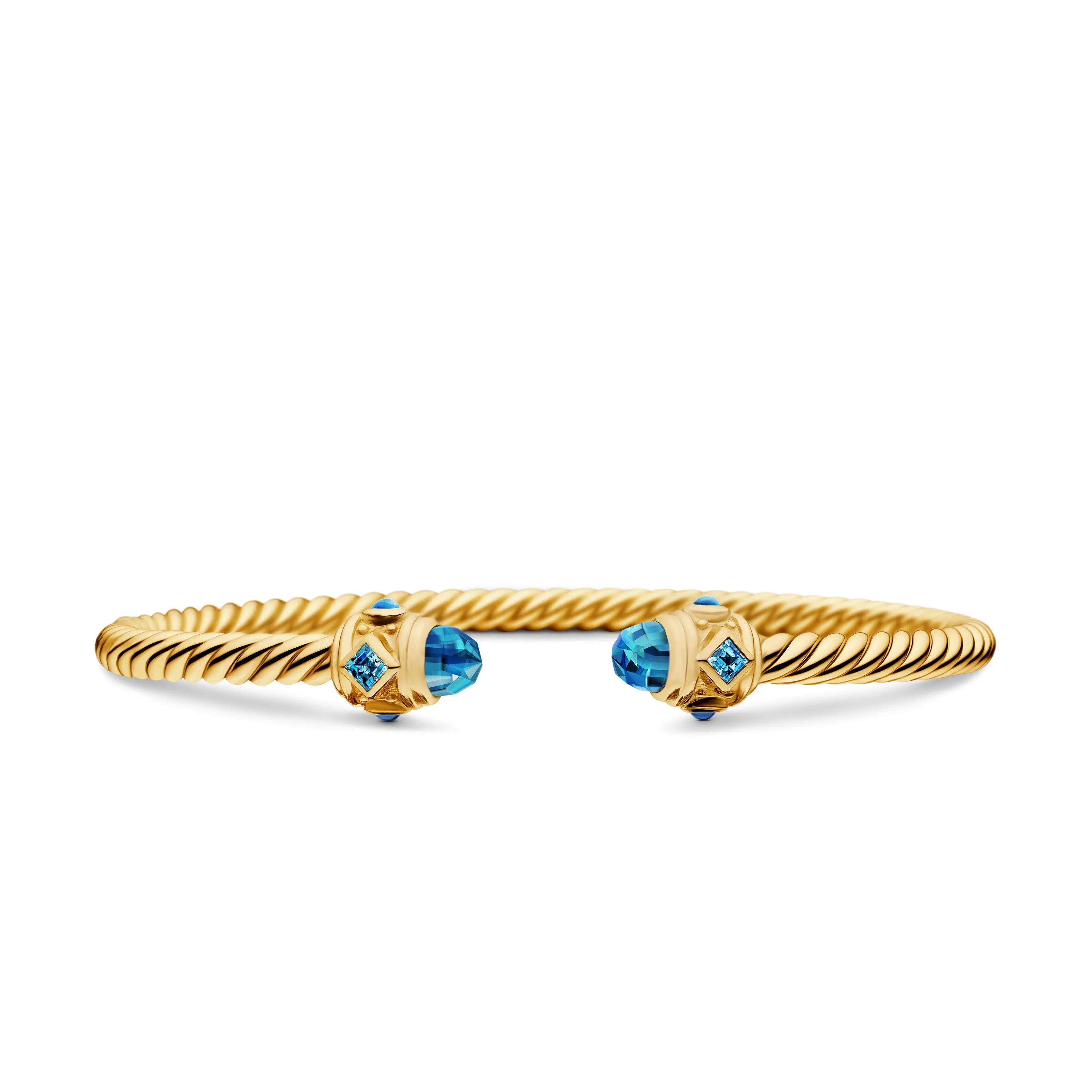 Renaissance® Cablespira Bracelet in 18K Yellow Gold with Hampton Blue Topaz, 3.5mm
