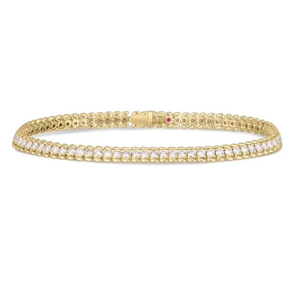 Roberto Coin 18k Yellow Gold Classic Ribbed Tennis Bracelet
