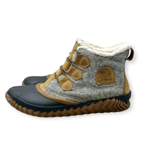 ☀️SALE☀️ Sorel Out n About Plus Waterproof Gray Wool Booties Size: 8.5