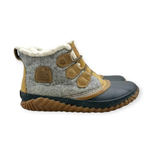 ☀️SALE☀️ Sorel Out n About Plus Waterproof Gray Wool Booties Size: 8.5