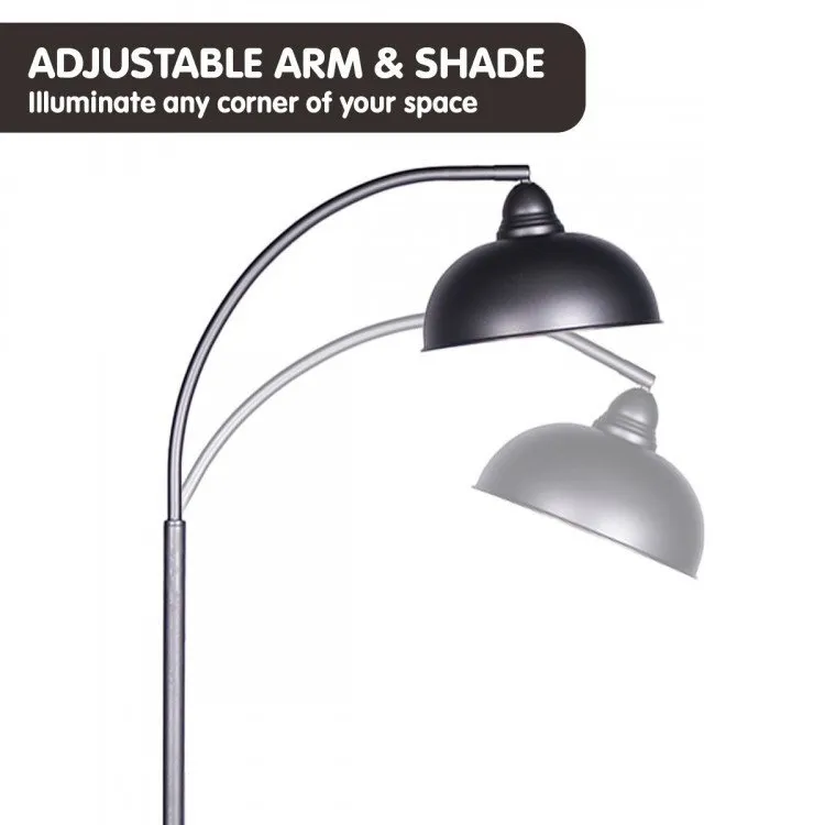 SARANTINO DARK GREY FLOOR LAMP INDUSTRIAL CHIC ADJUSTABLE ANGLE