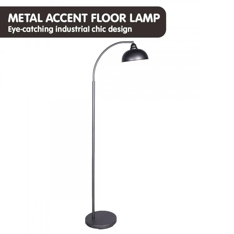 SARANTINO DARK GREY FLOOR LAMP INDUSTRIAL CHIC ADJUSTABLE ANGLE