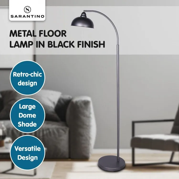 SARANTINO DARK GREY FLOOR LAMP INDUSTRIAL CHIC ADJUSTABLE ANGLE
