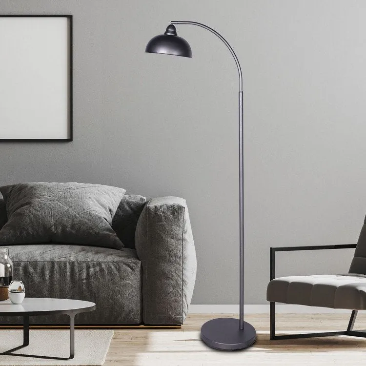 SARANTINO DARK GREY FLOOR LAMP INDUSTRIAL CHIC ADJUSTABLE ANGLE