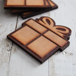 Set of 4 Cozy Wood-Burned Christmas Drink Coasters