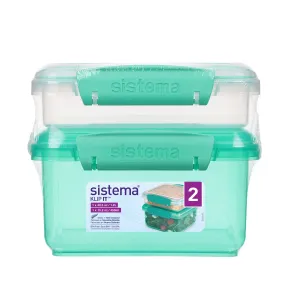 Sistema It Lunch Plus with Sandwich Plastic Food Storage Containers Set of 2