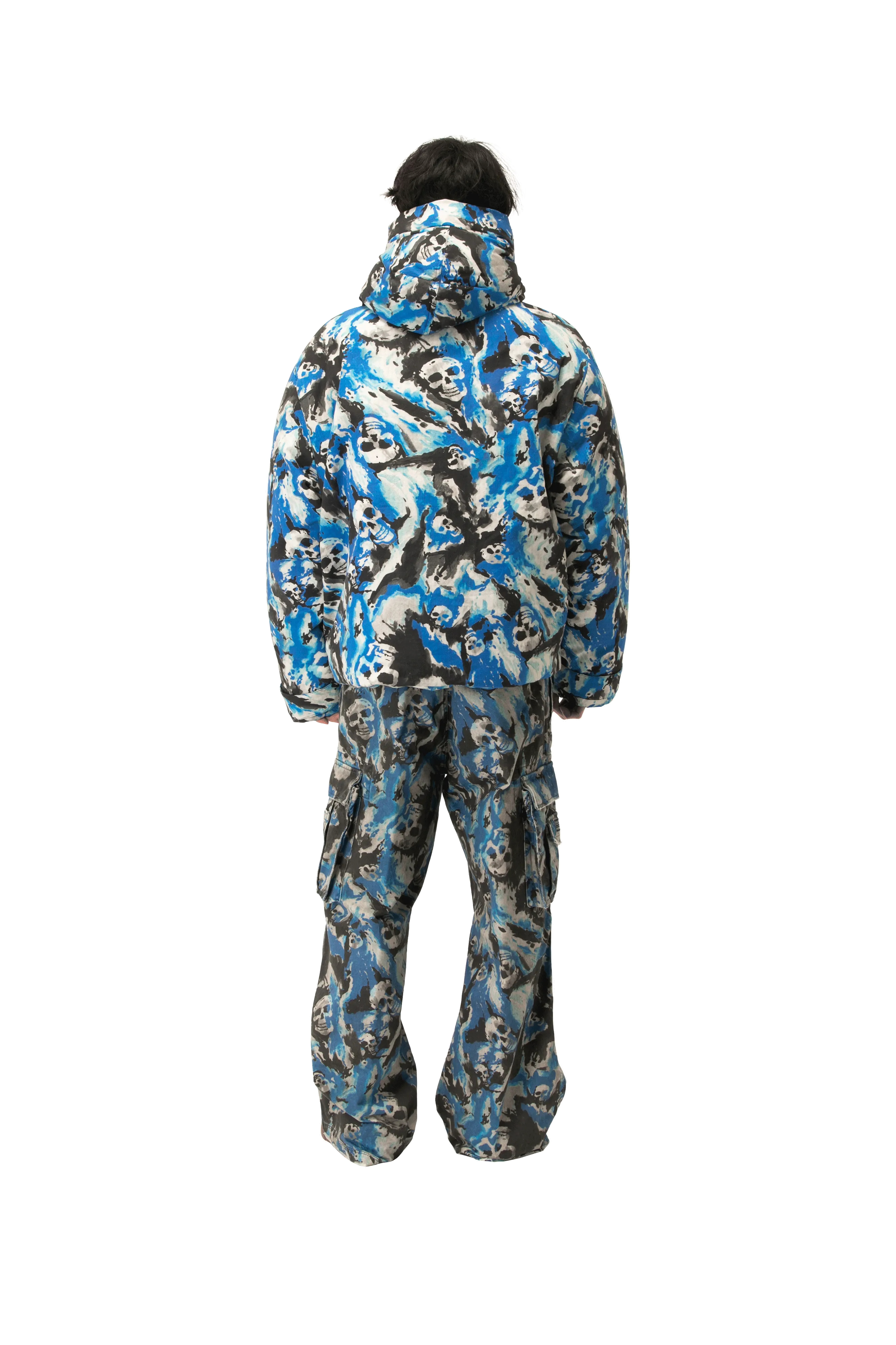 Skull Puffer Jacket Woven