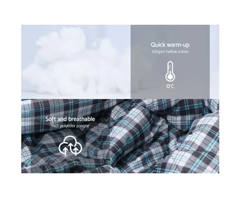 Sleeping Bag Single Camping Hiking Winter Thermal Grey