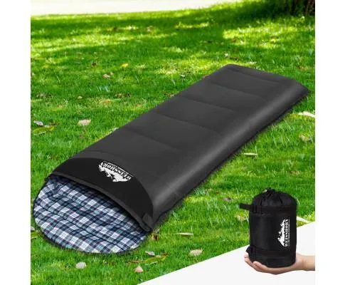 Sleeping Bag Single Camping Hiking Winter Thermal Grey
