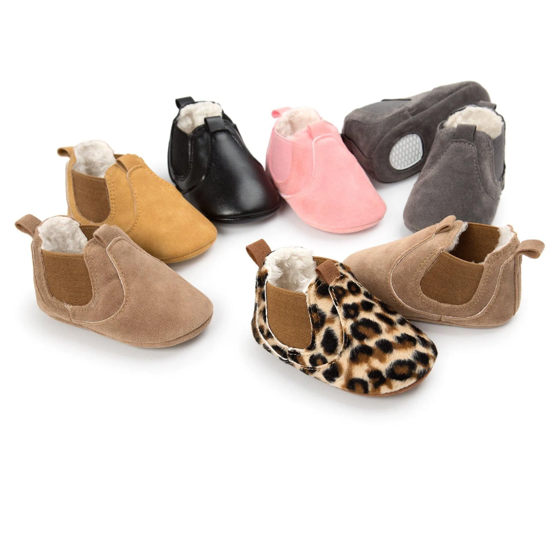 Small Leather Soft Comfy Baby Shoes Newborn Cotton Toddler Durable Lightweight Boots