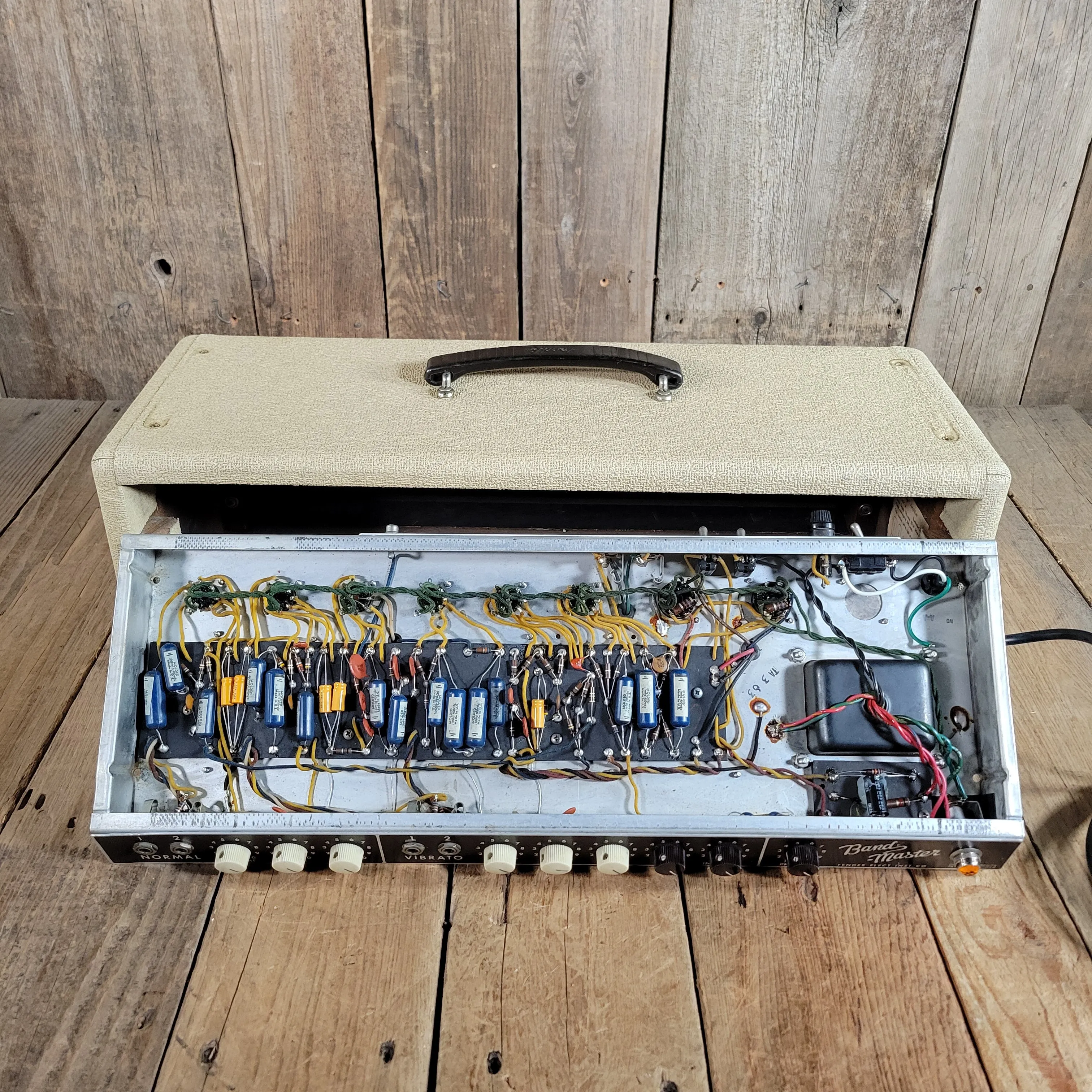 SOLD - Fender Bandmaster 6G7-A 1962 Blond Head and Cabinet