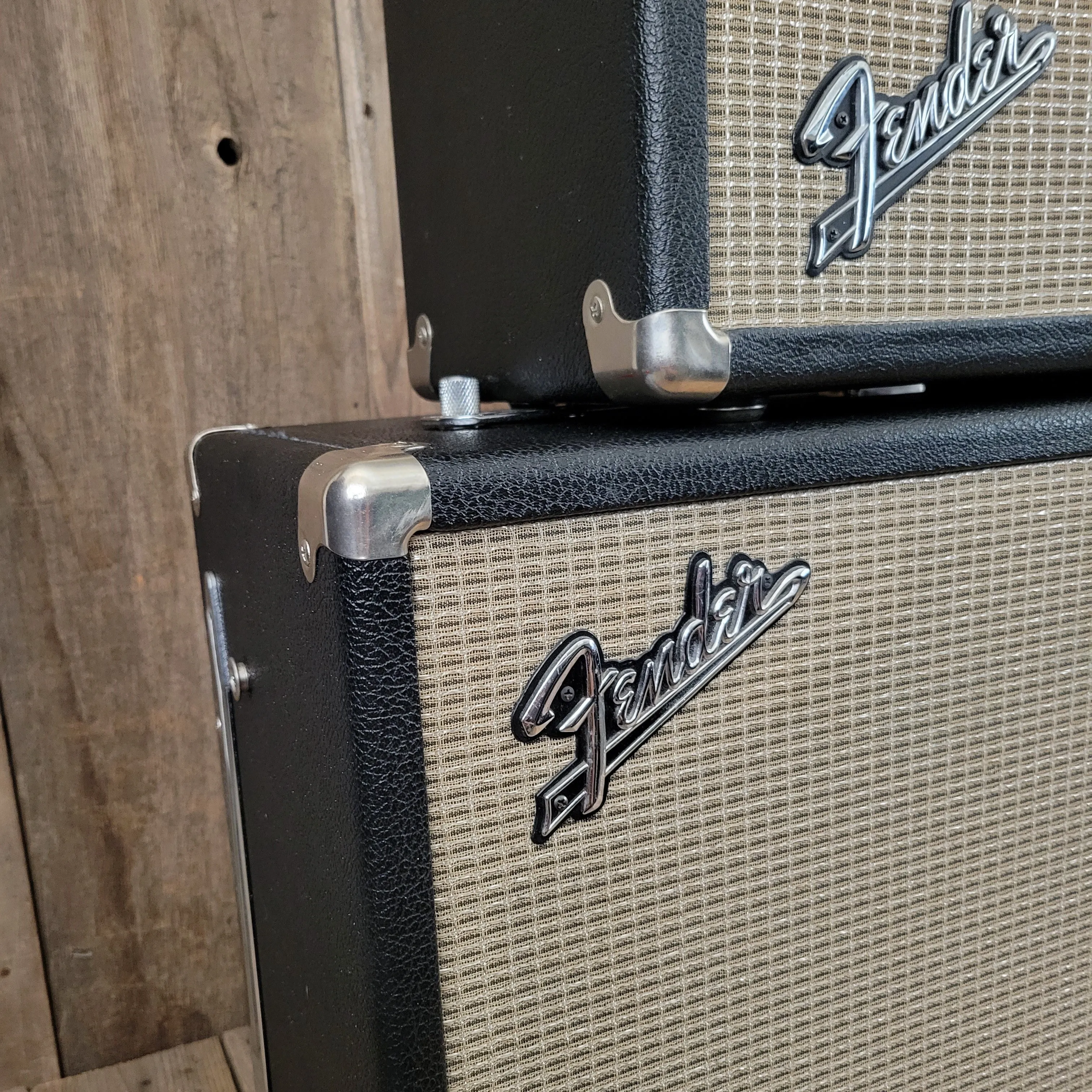 SOLD - Fender Vintage 1966 Black Panel Bandmaster AB763 40 Watt 2 Channel Head and 2x12 Cabinet