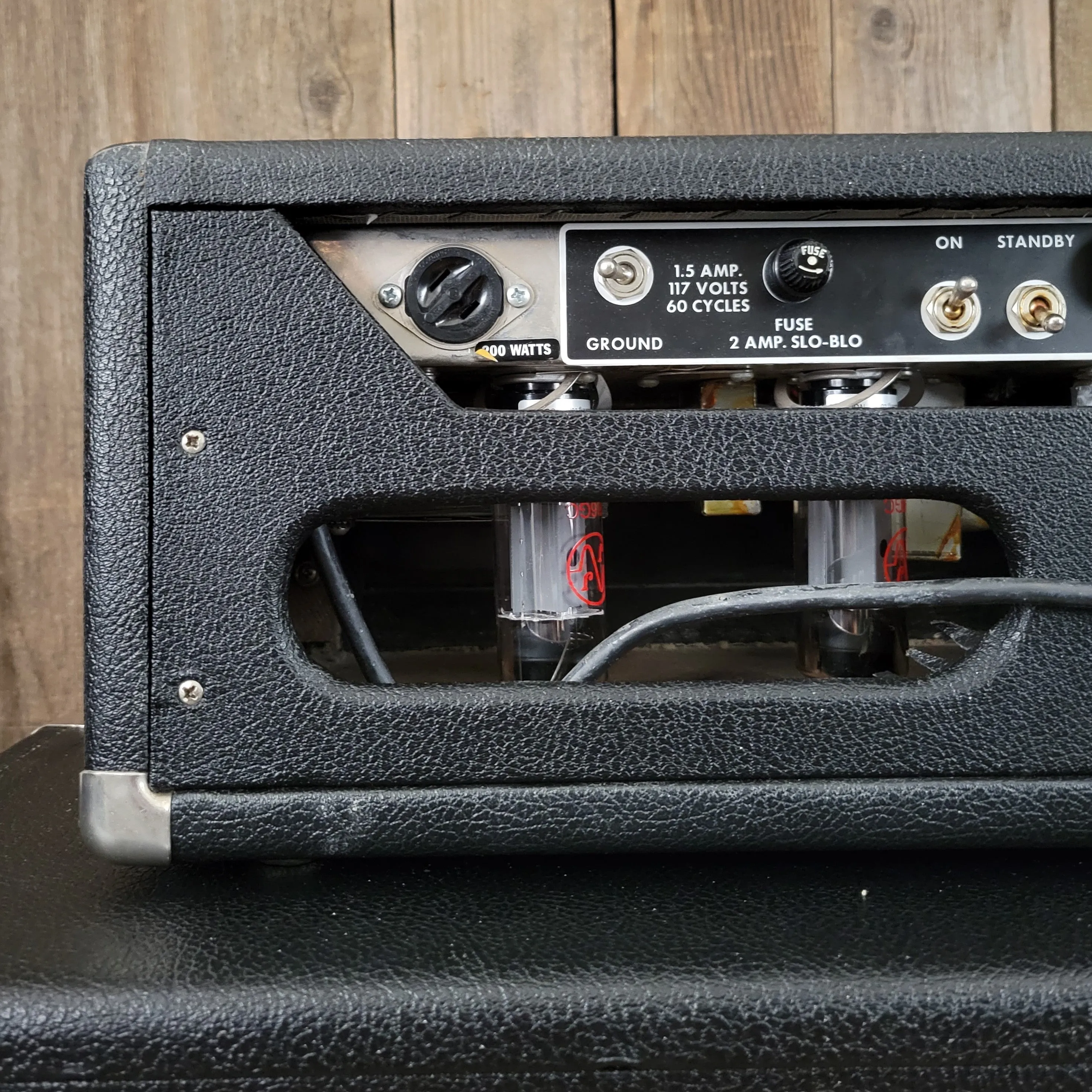 SOLD - Fender Vintage 1966 Black Panel Bandmaster AB763 40 Watt 2 Channel Head and 2x12 Cabinet