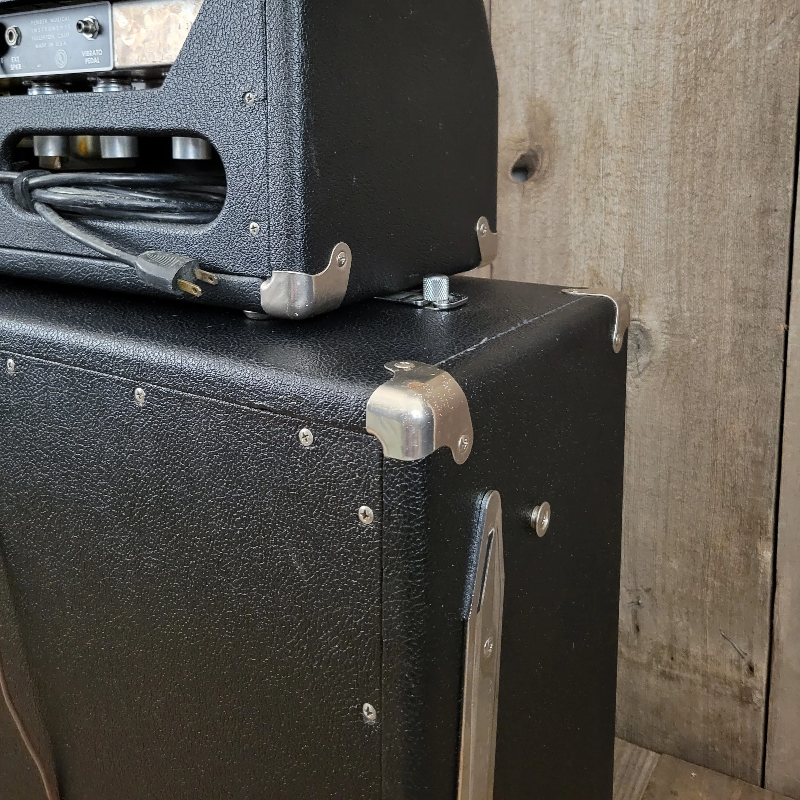 SOLD - Fender Vintage 1966 Black Panel Bandmaster AB763 40 Watt 2 Channel Head and 2x12 Cabinet