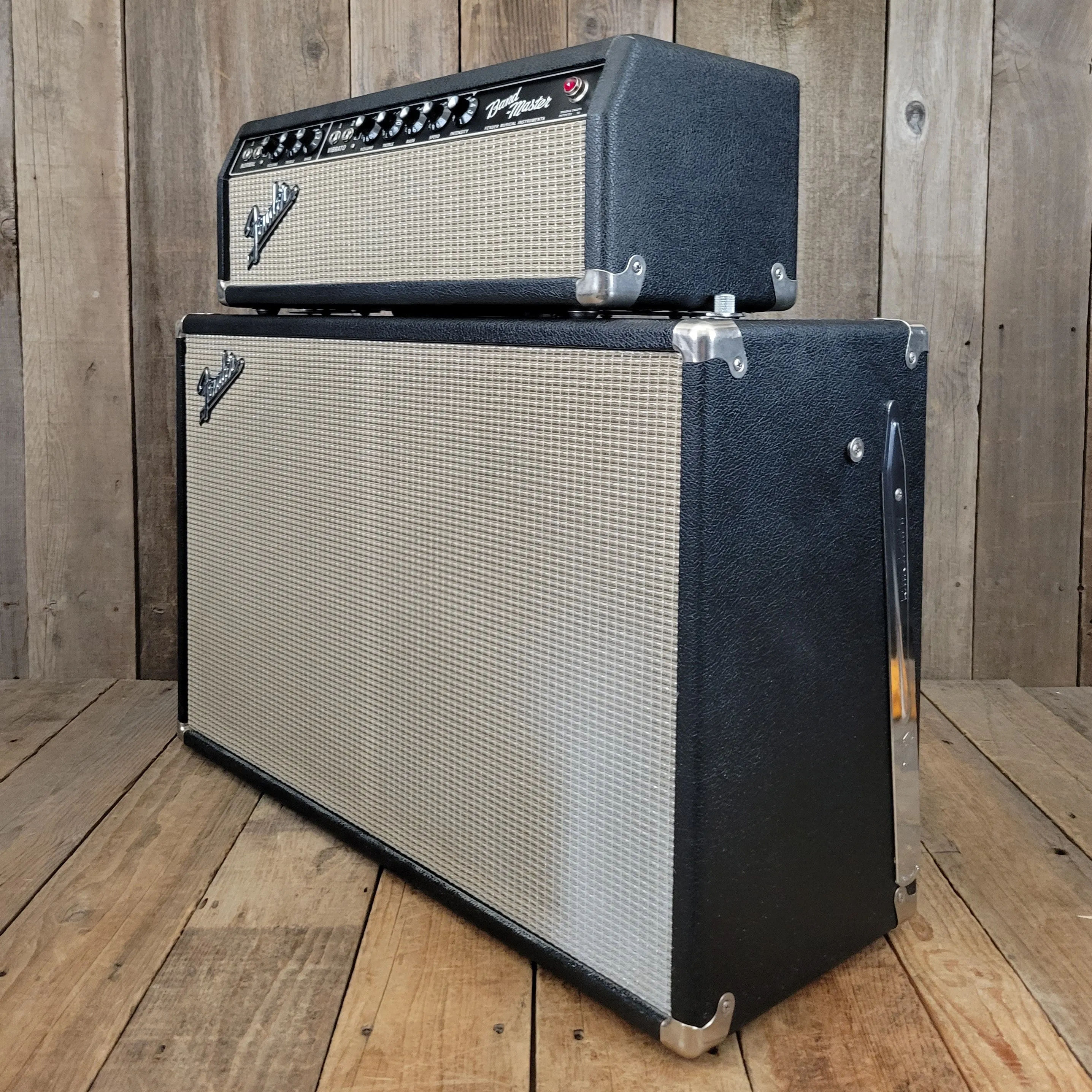 SOLD - Fender Vintage 1966 Black Panel Bandmaster AB763 40 Watt 2 Channel Head and 2x12 Cabinet