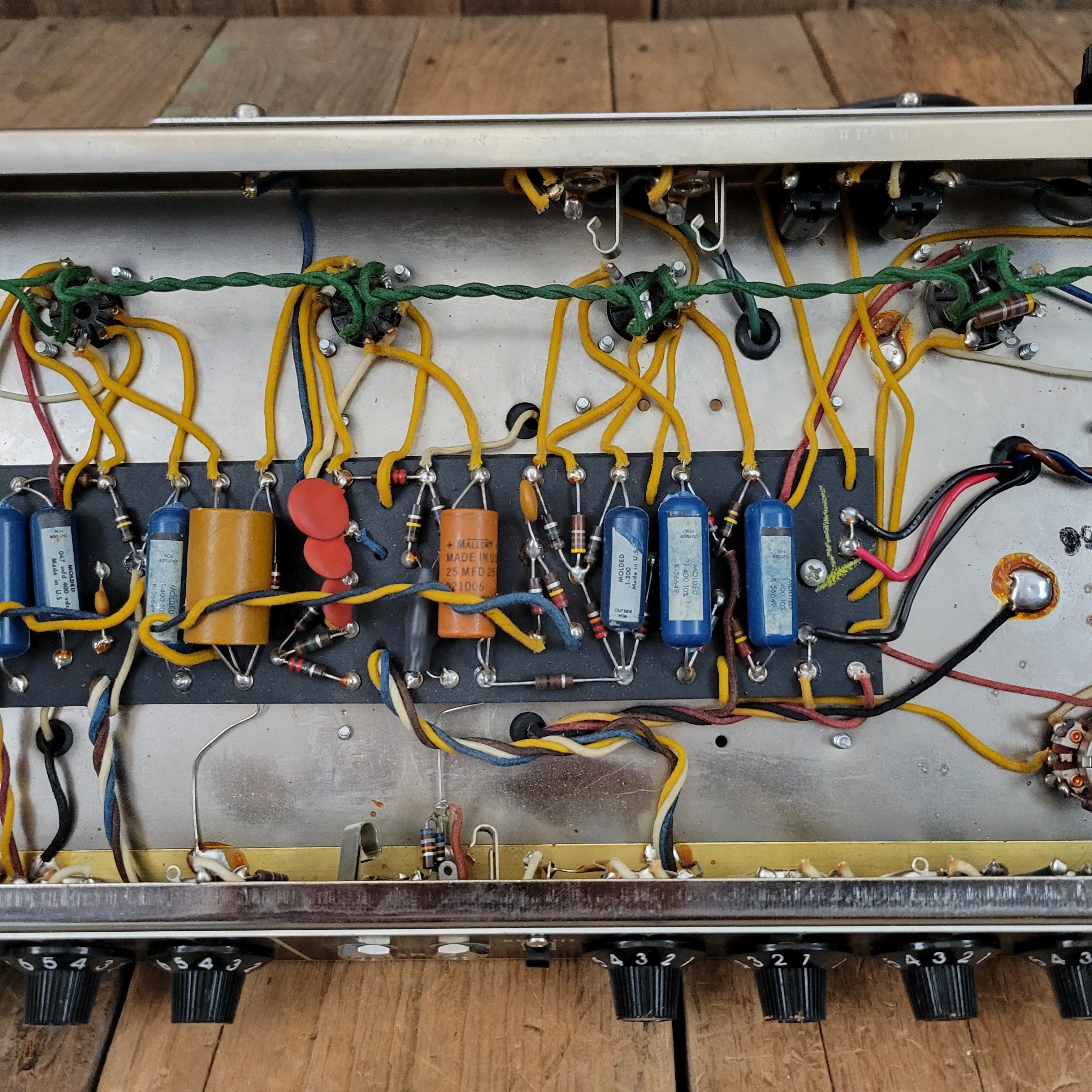 SOLD - Fender Vintage 1966 Black Panel Bandmaster AB763 40 Watt 2 Channel Head and 2x12 Cabinet
