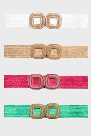 Sparkly Double Buckle Elasticated Belt