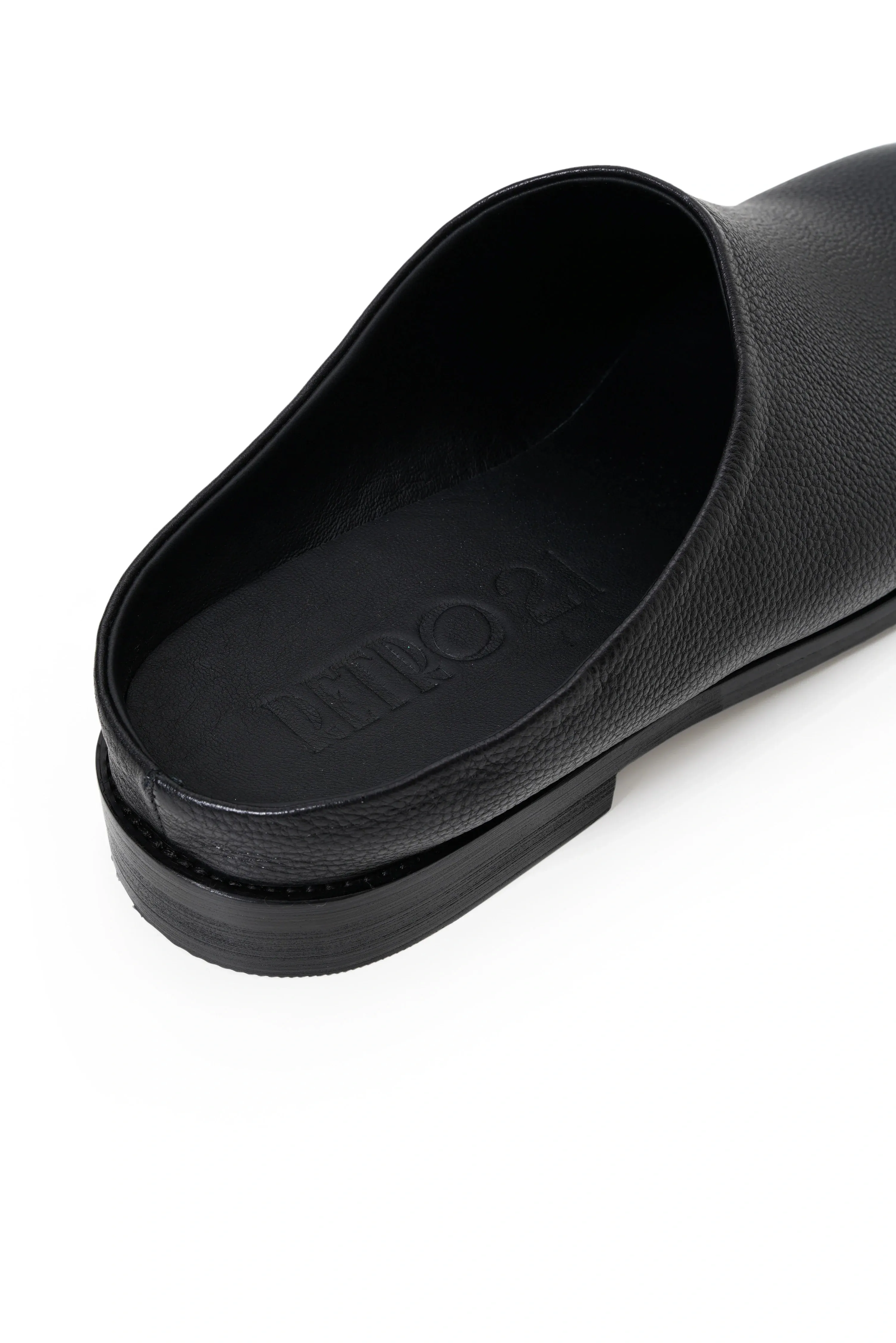 Square Toe Leather Derby Slippers