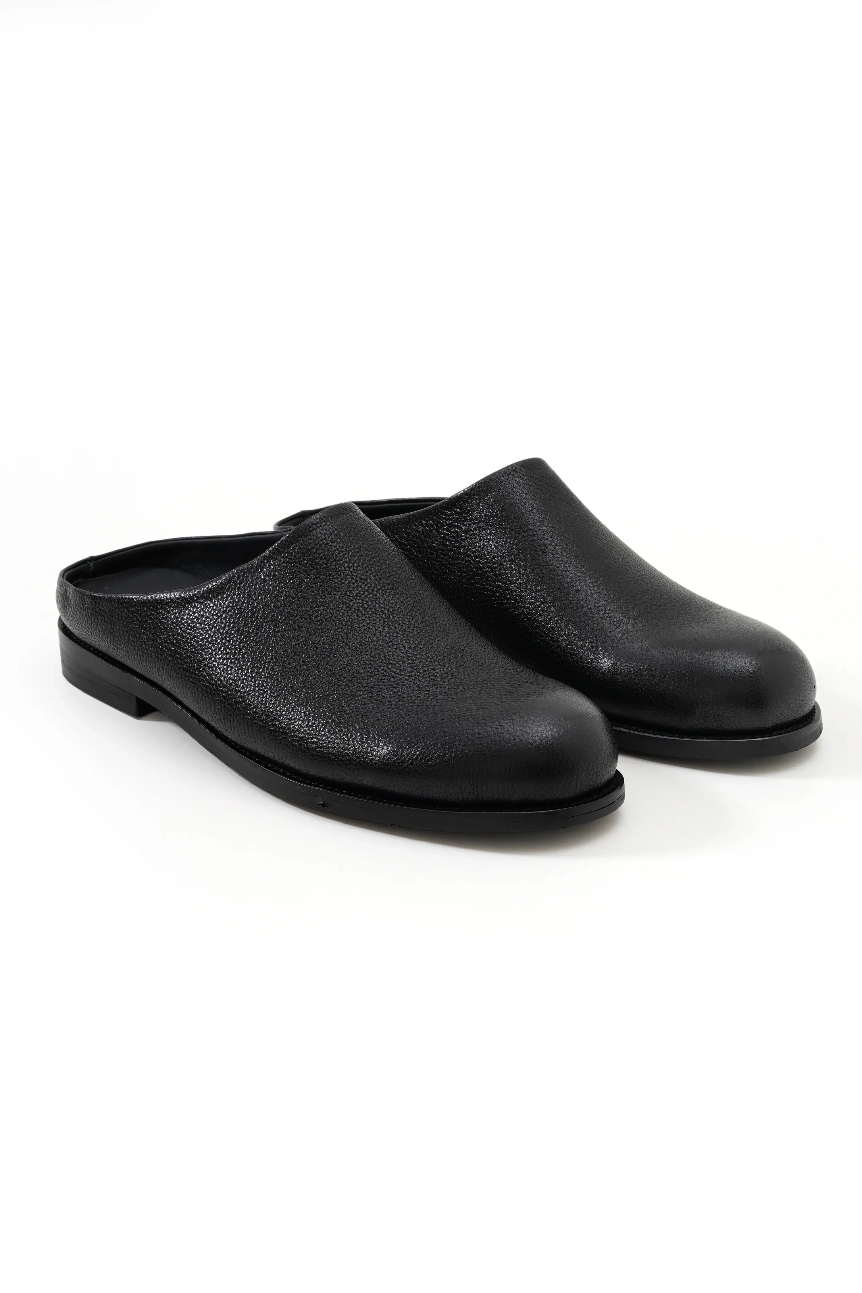 Square Toe Leather Derby Slippers