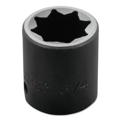 Stanley?? Products Torqueplus Impact Sockets, 1/2 in Drive, 3/4 in Opening, 8 Points, 7424S
