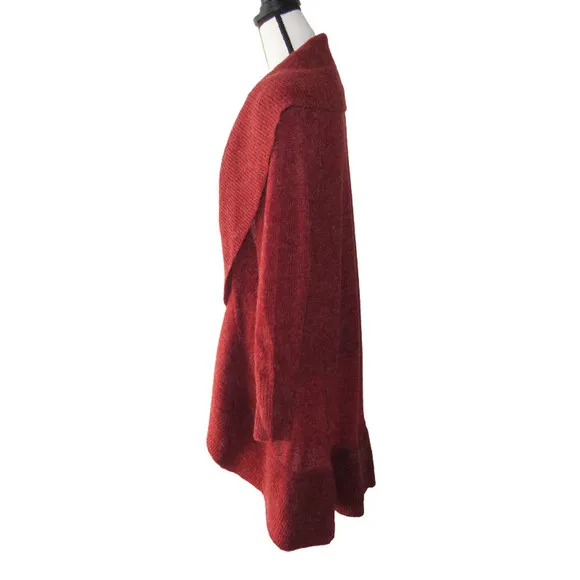 The Limited Size S Orange Cozy Alpaca Mohair Blend Waterfall Cardigan Sweater