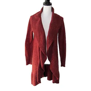 The Limited Size S Orange Cozy Alpaca Mohair Blend Waterfall Cardigan Sweater