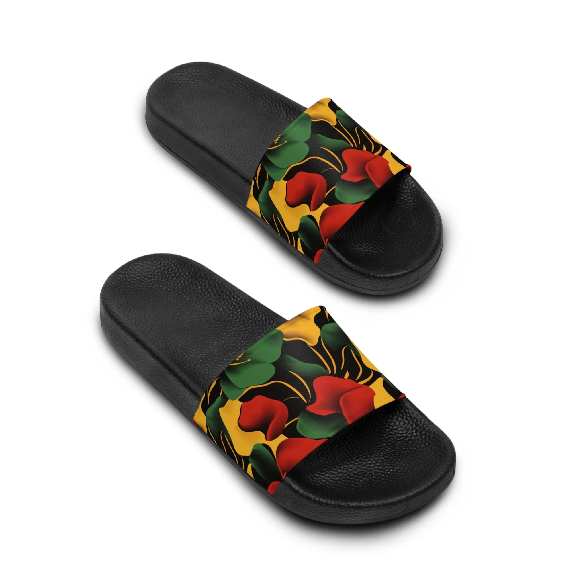 Tropical Floral Slide Sandals for Men Summer Slippers Beach Footwear Relaxation Shoes Gift for Him