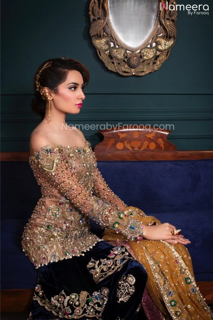Velvet Pakistani Bridal Dresses for Wedding Wear #BN998