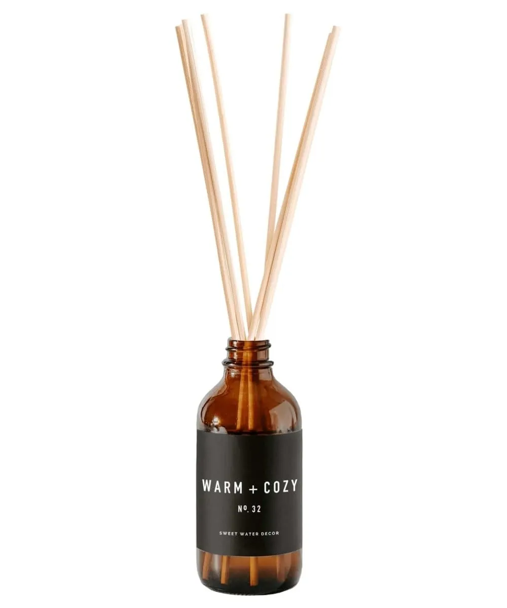 Warm and Cozy Reed Diffuser | Amber or White