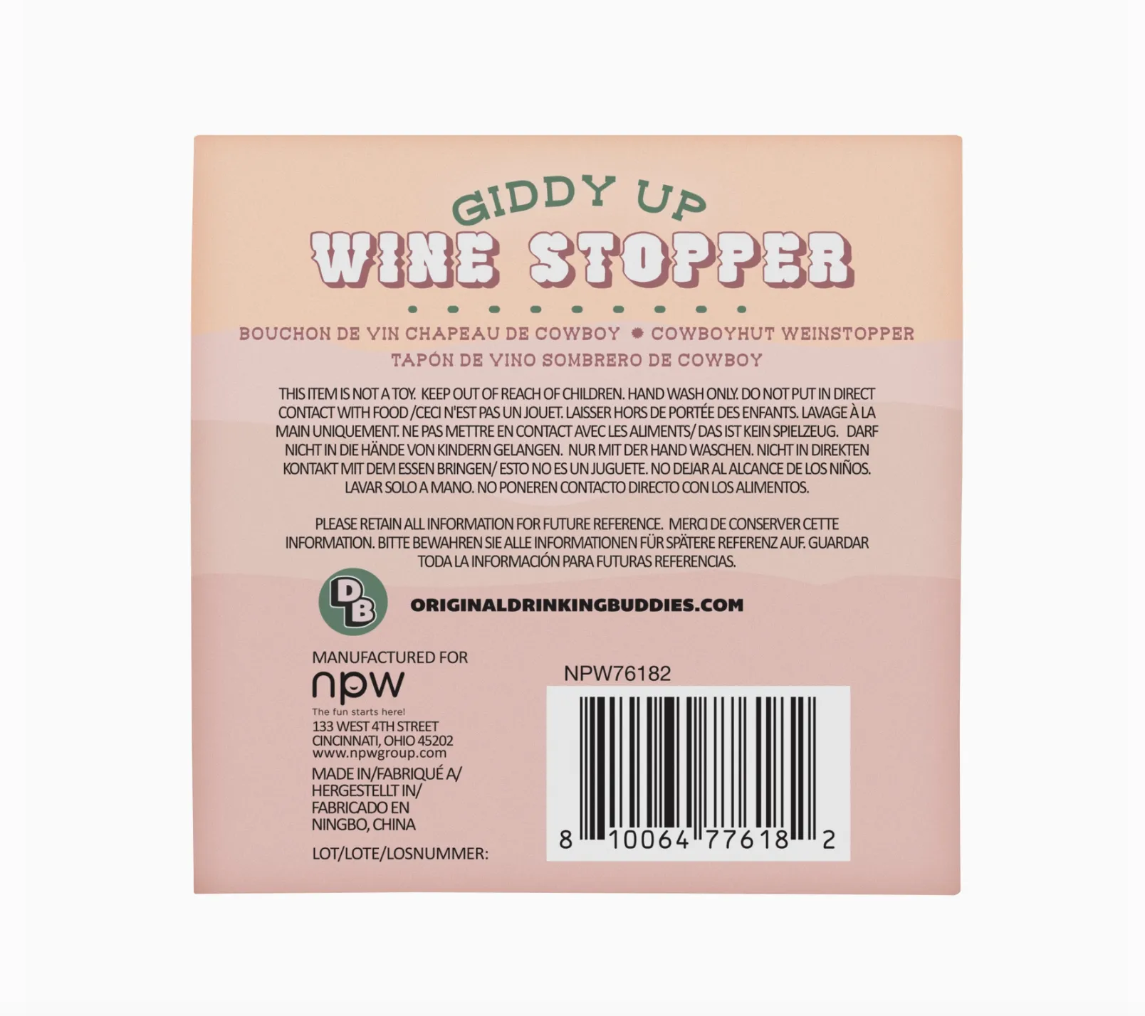 Western Giddy Up Wine Stopper
