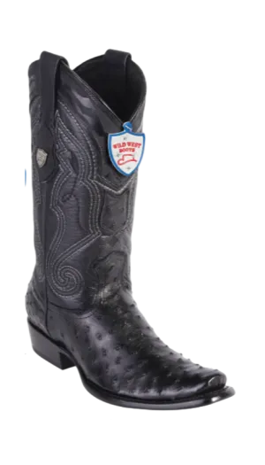 Wild West Botas de Avestruz Horma Dubai Black