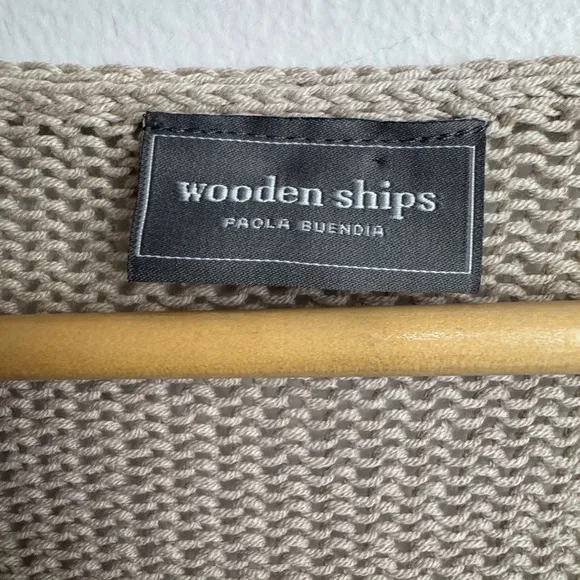 Wooden Ships Women's Tan Sweater - &quot;Rise 'n Wine&quot; L/ XL Excellent