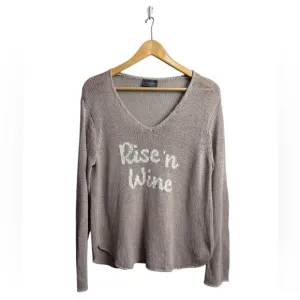 Wooden Ships Women's Tan Sweater - &quot;Rise 'n Wine&quot; L/ XL Excellent
