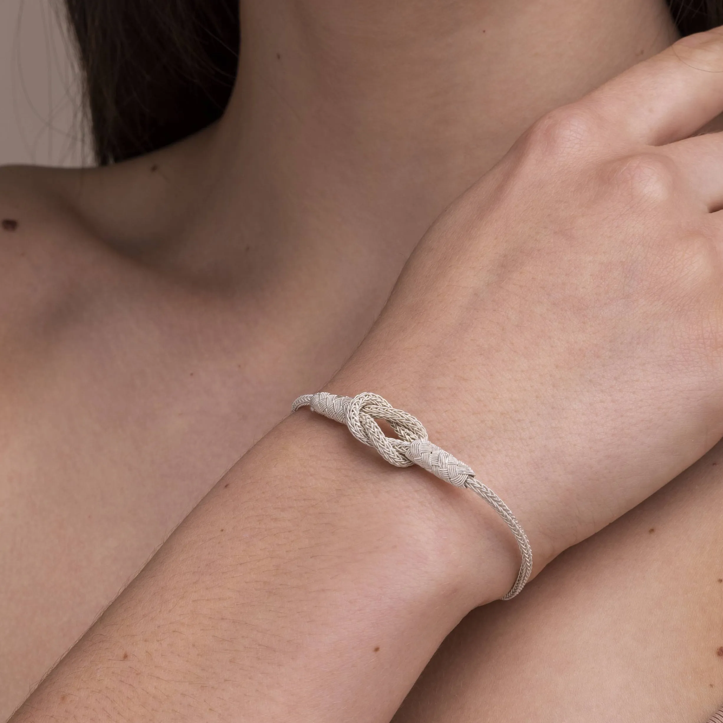 Woven Silver Knot Bracelet