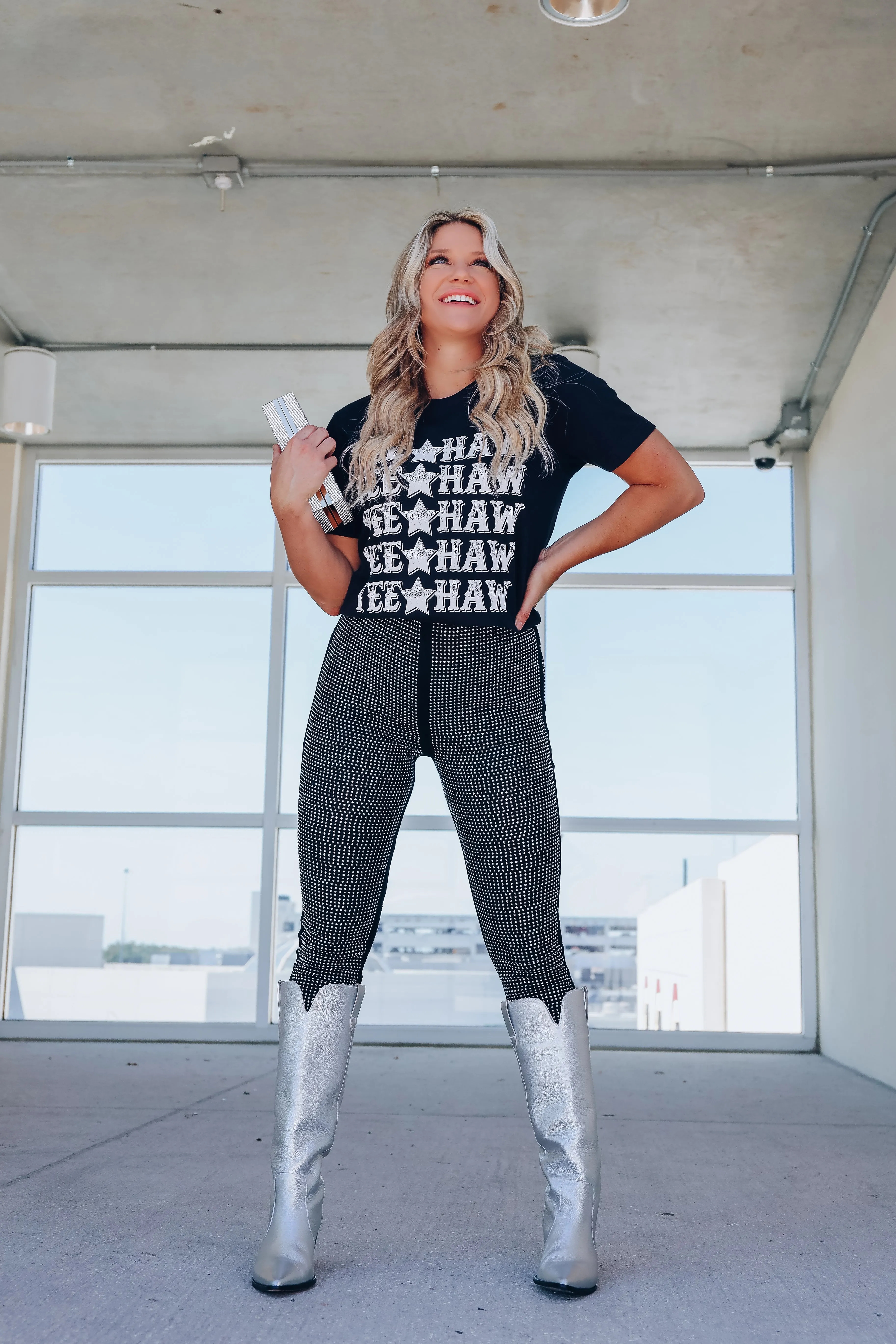 Yeehaw Stacked Graphic Tee - Black