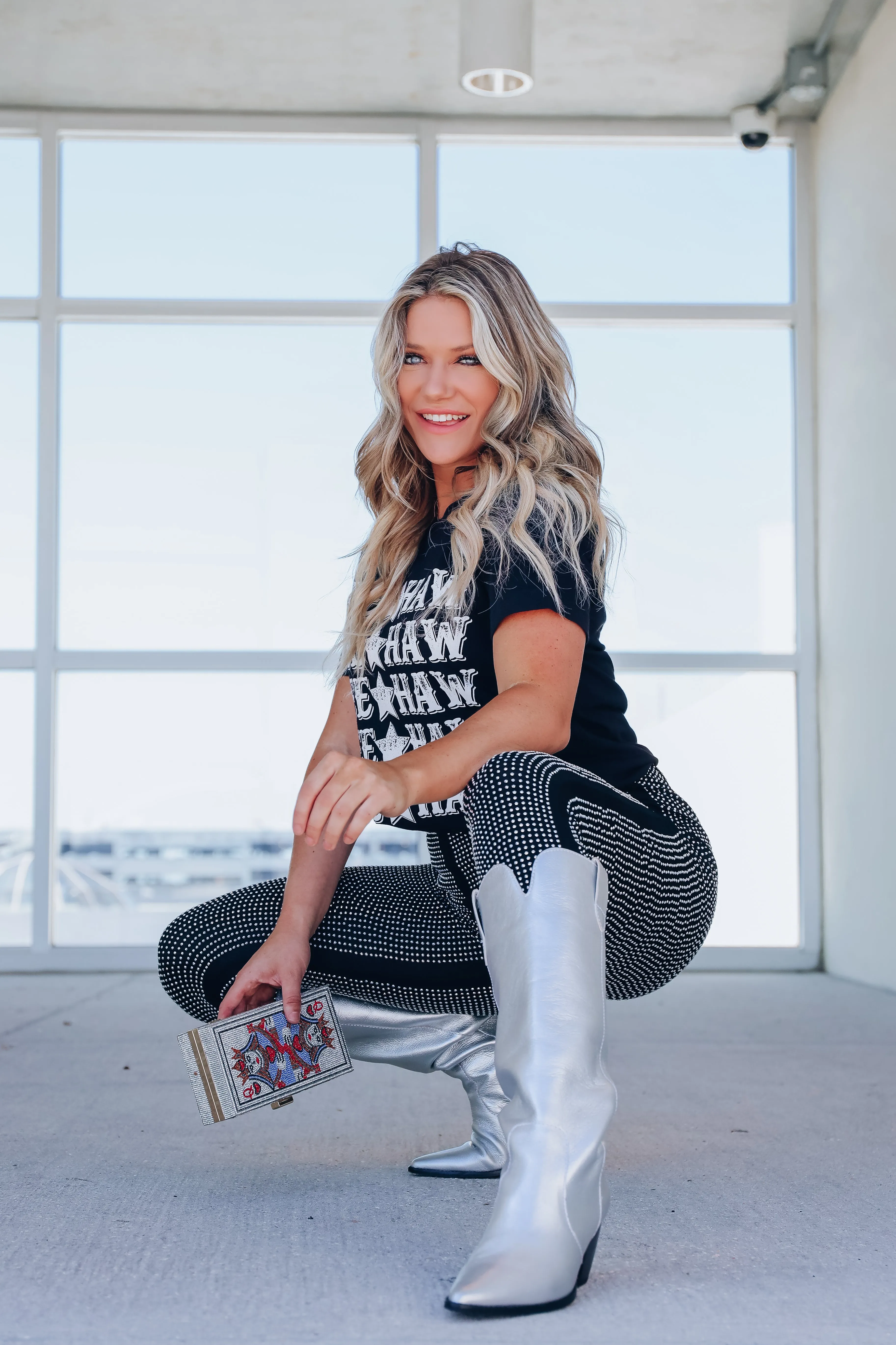 Yeehaw Stacked Graphic Tee - Black